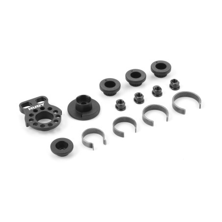 HUDY ALU ADJUSTABLE SERVO SAVER 1/12 - SET - HUDY - 293351