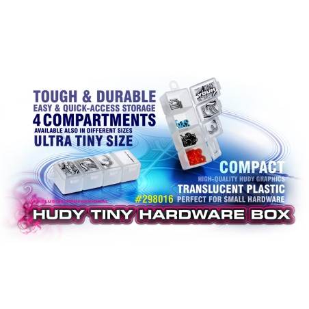 HUDY TINY HARDWARE BOX - 4-COMPARTMENTS - 298016 - HUDY