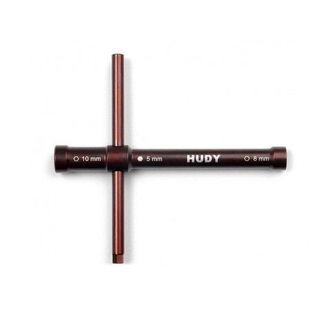CROSS WRENCH GLOWPLUG   8MM / CLUTCHNUT   10MM - LONG - 107581 - HUDY