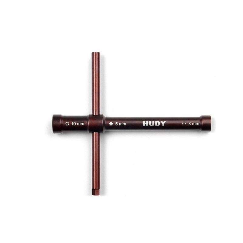 CROSS WRENCH GLOWPLUG   8MM / CLUTCHNUT   10MM - LONG - 107581 - HUDY