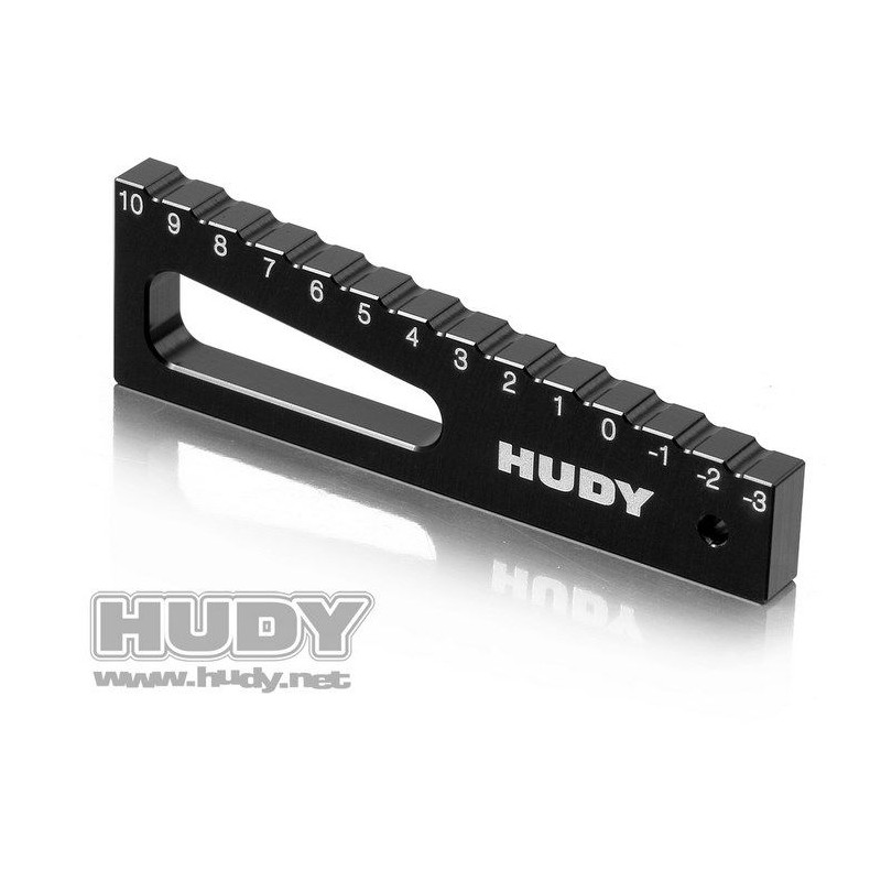 CHASSIS DROOP GAUGE -3 TO 10 MM FOR 1/8 CARS (20 MM) - 107711 - HUDY