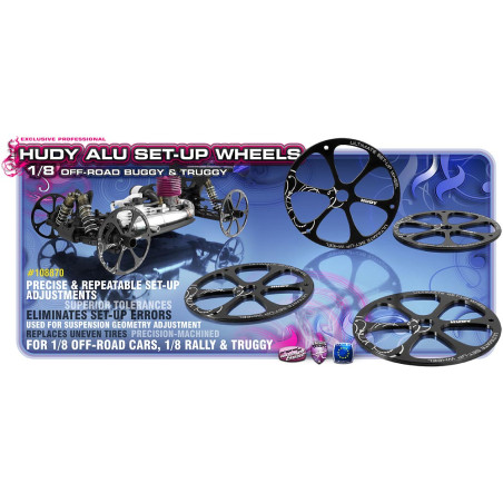 ALU SET-UP WHEEL FOR 1/8 OFF-ROAD - V2 (4) - 108870 - HUDY