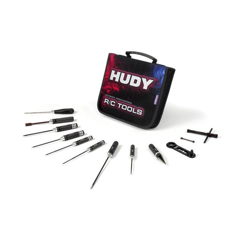 SET OF TOOLS + CARRYING BAG - FOR NITRO TOURING CARS - 190002 - HUDY