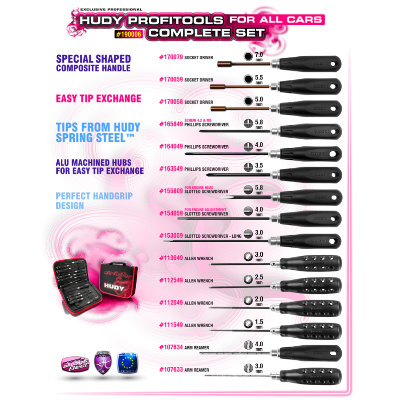 PT SET OF TOOLS + CARRYING BAG - FOR ALL CARS - 190006 - HUDY