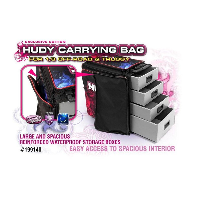 HUDY 1/8 OFF-ROAD & TRUGGY CARRYING BAG + TOOL BAG - HUDY - 199140