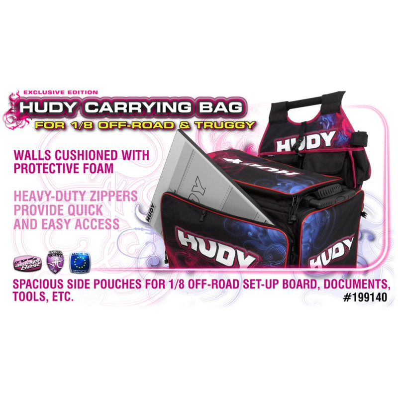 HUDY 1/8 OFF-ROAD & TRUGGY CARRYING BAG + TOOL BAG - HUDY - 199140