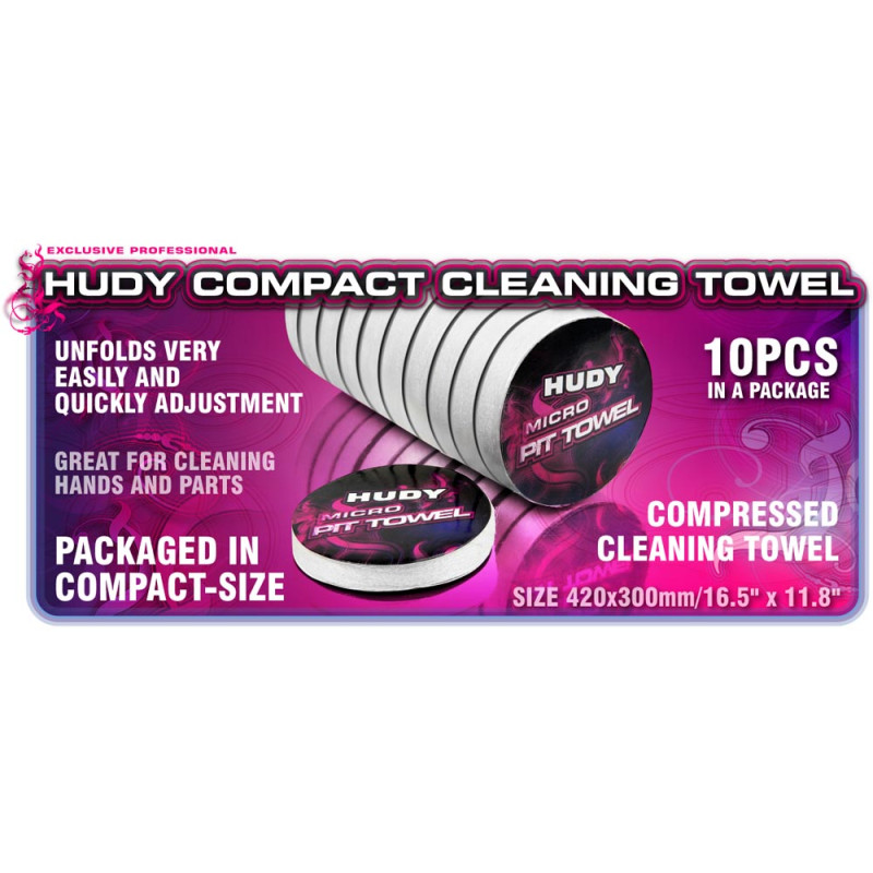 HUDY COMPACT CLEANING TOWEL (10) - 209065 - HUDY