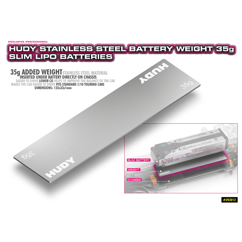 HUDY BATTERY WEIGHT 35G - SLIM LIPO BATTERIES - HUDY - 293012