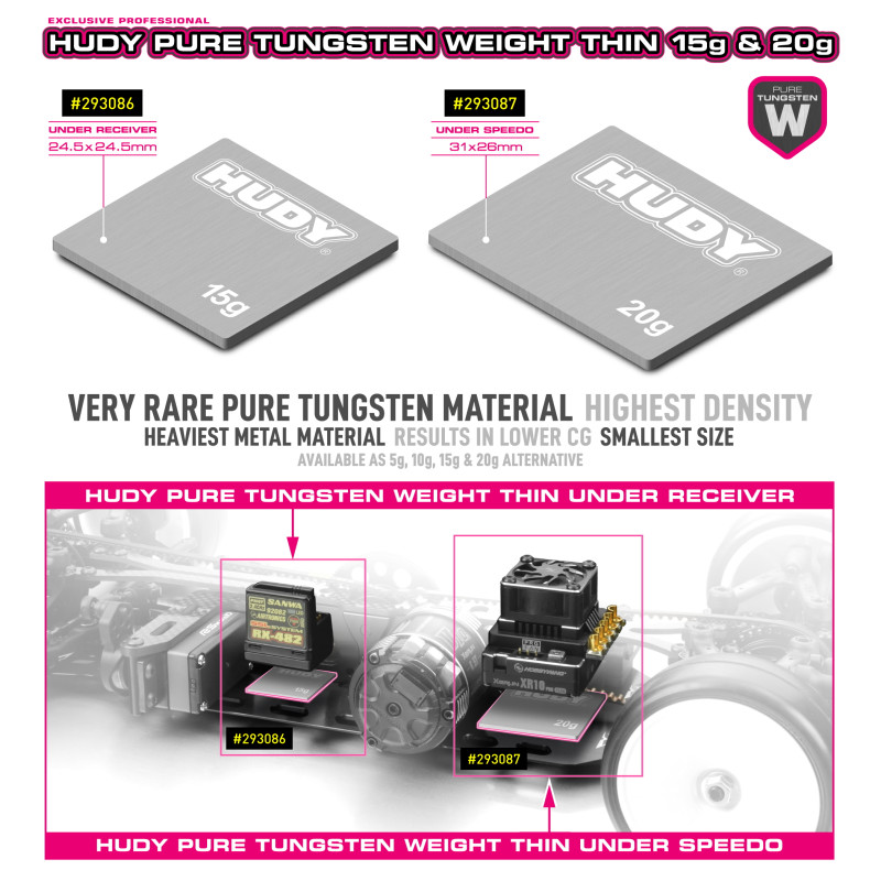 HUDY PURE TUNGSTEN WEIGHT THIN - 31x26MM - 20g - HUDY - 293087