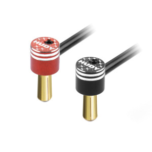 ALU BULLET PLUG BLACK & RED WITH 5MM GOLDEN - SET - HUDY - 293211