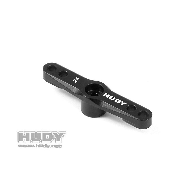 ALU THROTTLE SERVO HORN - HITEC - 2-HOLE - 24T - 293505 - HUDY