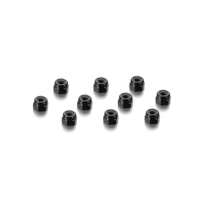 ALU NUT M3 - BLACK (10) - 296530-K - HUDY