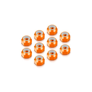 ALU NUT M4 - ORANGE (10) - HUDY - 296540-O