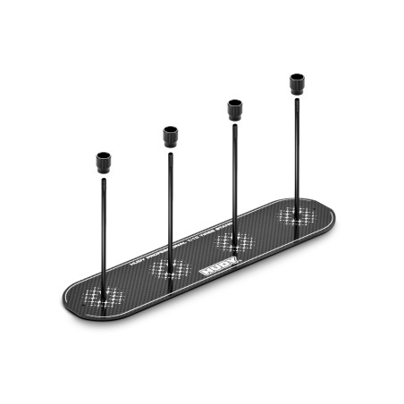 HUDY CARBON TIRE STAND 4x + HARD CASE - 1/10 TC - HUDY - 105015