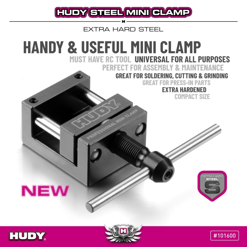 HUDY STEEL MINI CLAMP – EXTRA HARD STEEL - HUDY - 101600