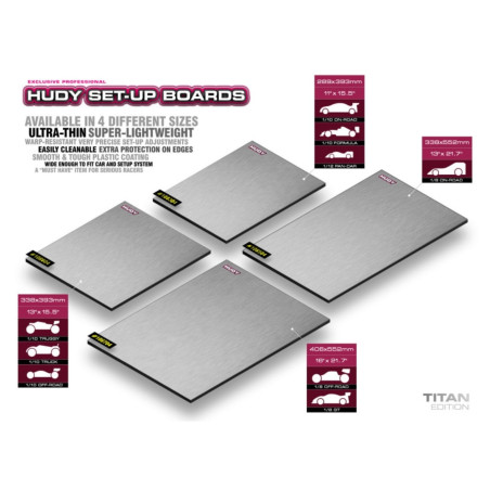 FLAT SET-UP BOARD FOR 1/10 OFF-ROAD - LIGHT - TITAN - HUDY - 108604