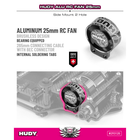 HUDY ALU RC FAN 25MM - SIDE MOUNT 2 HOLE - HUDY - 293120