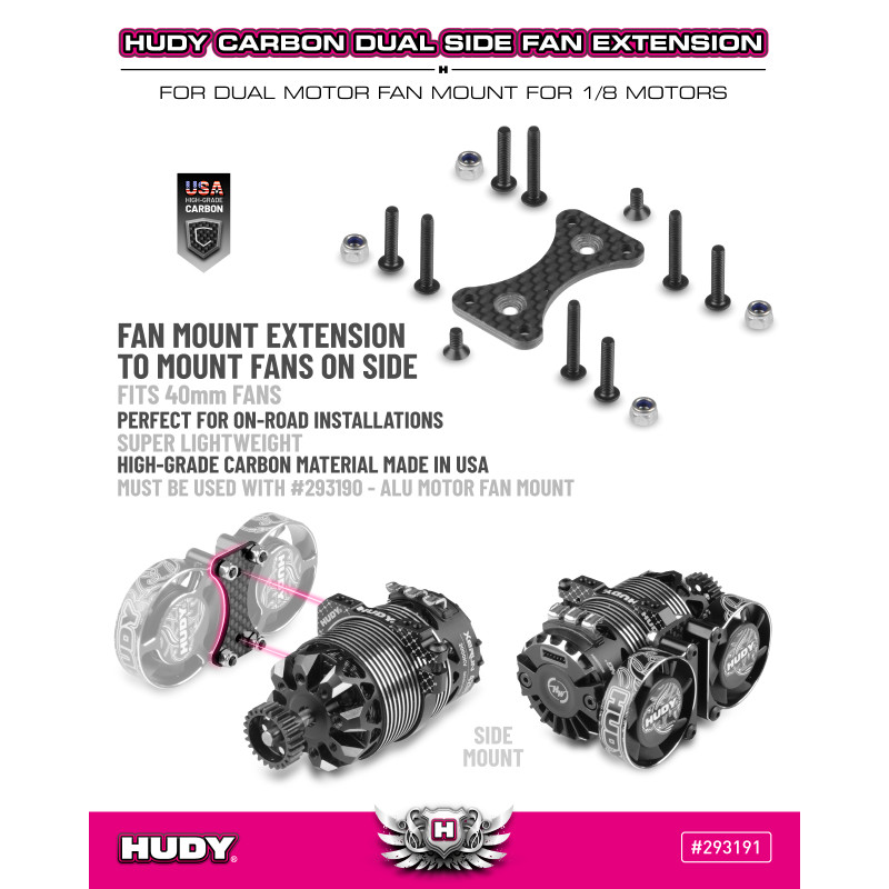 HUDY ALU DUAL MOTOR FAN MOUNT Dia 42mm - HUDY - 293190