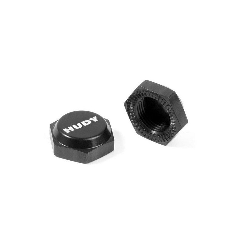 HUDY ALU WHEEL NUT WITH COVER - RIBBED (2) - 293560 - HUDY