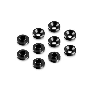 ALU COUNTERSUNK SERVO SHIM - BLACK (10) - HUDY - 296509-K