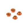 ALU NUT M4 WITH SERRATED FLANGE - ORANGE (4) - HUDY - 296541-O