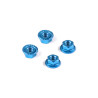 ALU NUT M4 WITH SERRATED FLANGE - BLUE (4) - HUDY - 296541-B