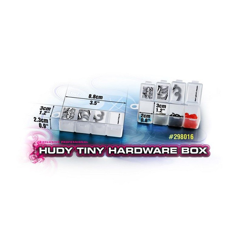 HUDY TINY HARDWARE BOX - 4-COMPARTMENTS - 298016 - HUDY