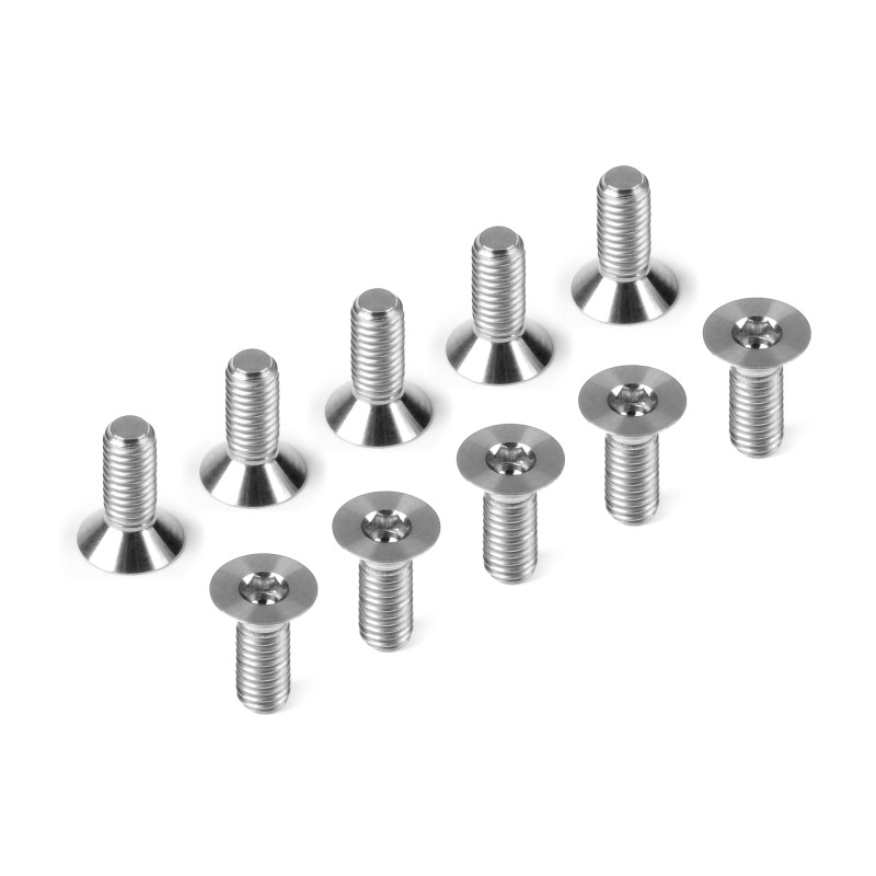 TITANIUM FLAT HEAD SCREW M3x8 (10) - HUDY - 903308-T