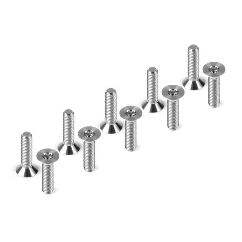 TITANIUM FLAT HEAD SCREW M3x12 (10) - HUDY - 903312-T