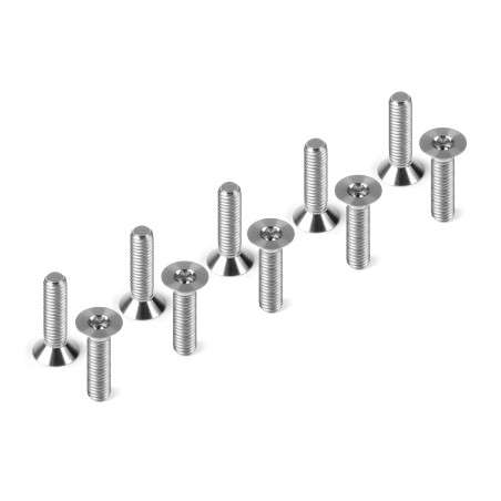 TITANIUM FLAT HEAD SCREW M3x12 (10) - HUDY - 903312-T