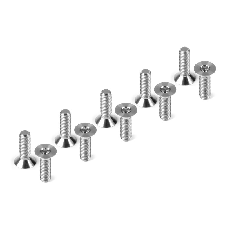TITANIUM FLAT HEAD SCREW M3x10 (10) - HUDY - 903310-T