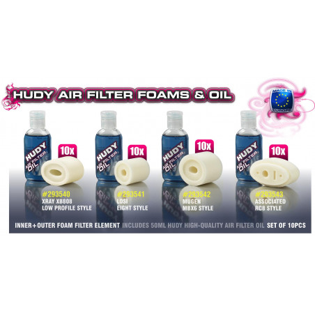 AIR FILTER FOAM & OIL - MUGEN MBX6 (10) - 293542 - HUDY